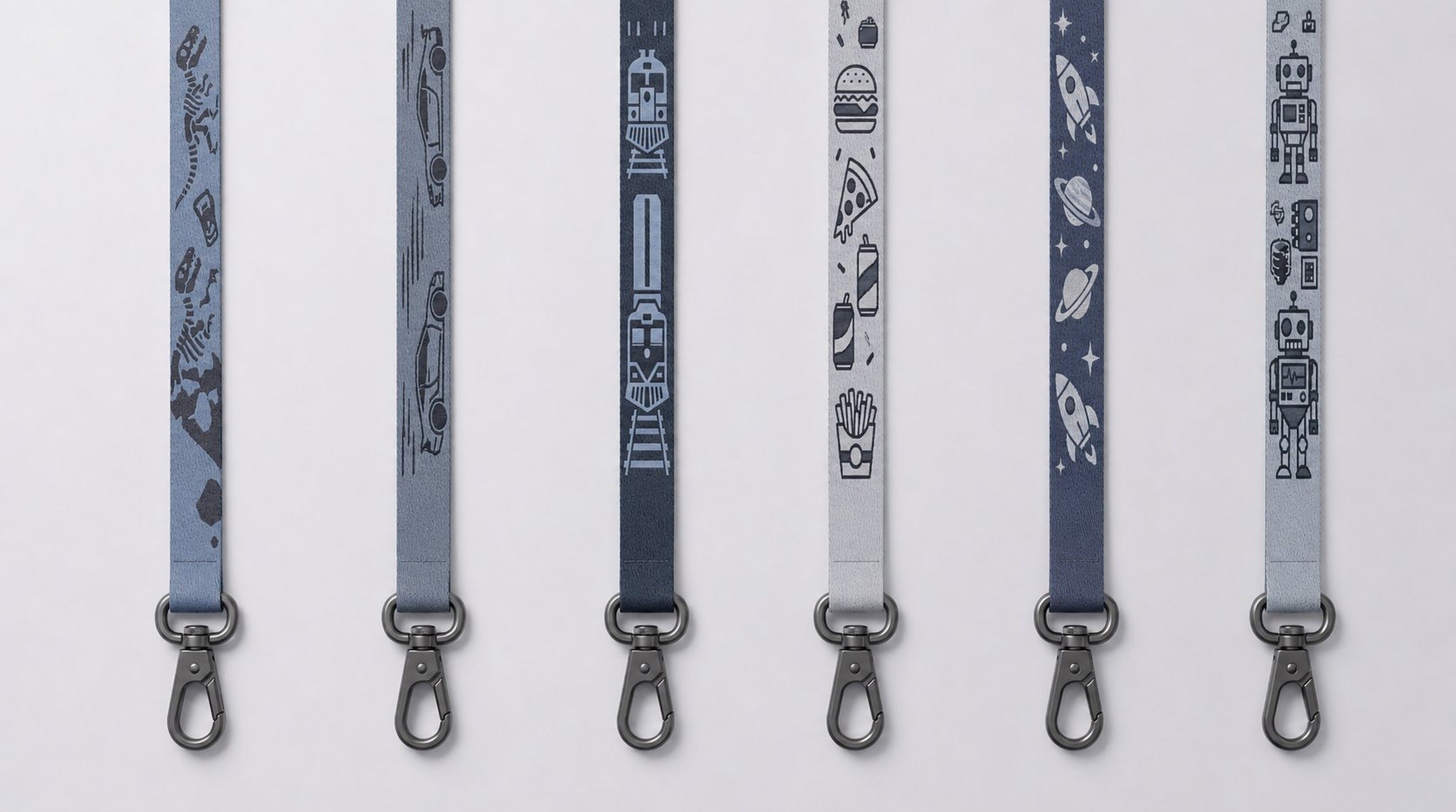 Slim COTIS straps in bold patterns: camo, tech, geometric, and snacks